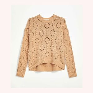 LOFT Petite Bobble Drop Shoulder Sweater